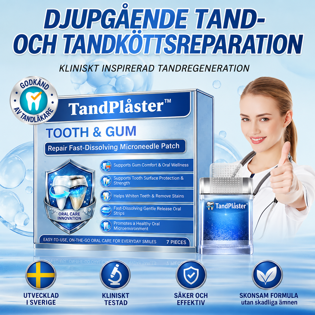 TandPlåster™ | Snabblösligt mikroplåster för tänder & tandkött