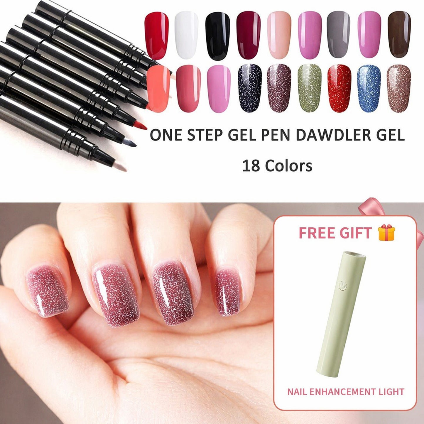 PrecisoNail™ | DIY-nagellackset 💅 18 färger gelpennor + gratis mini-UV-lampa 💡