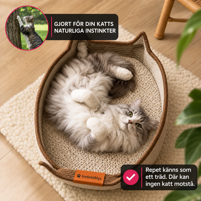 InstinktMys™ | Handvävd kattbädd för vila, klös & trygghet