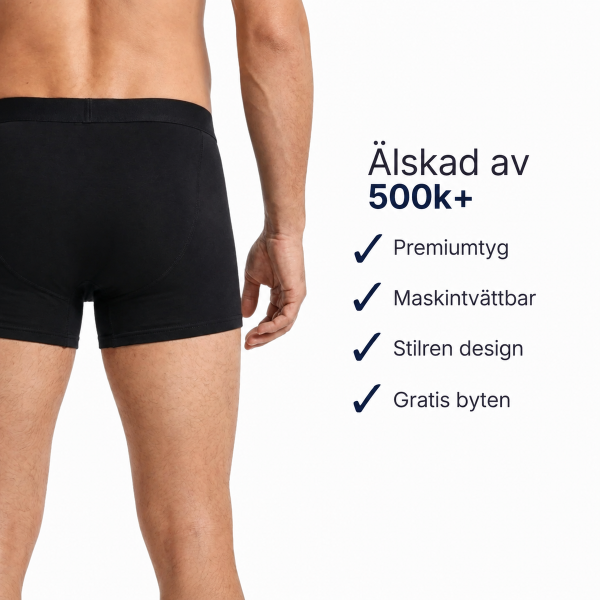 TryggBoxer™ | Läckagesäkra premiumboxers för män – i mjuk och följsam bomull