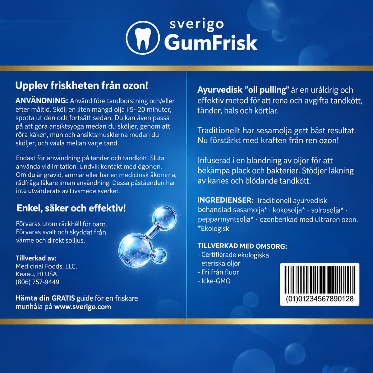 GumFrisk™ | Ozonerad munsköljningsolja för tandkött & fräschare andedräkt