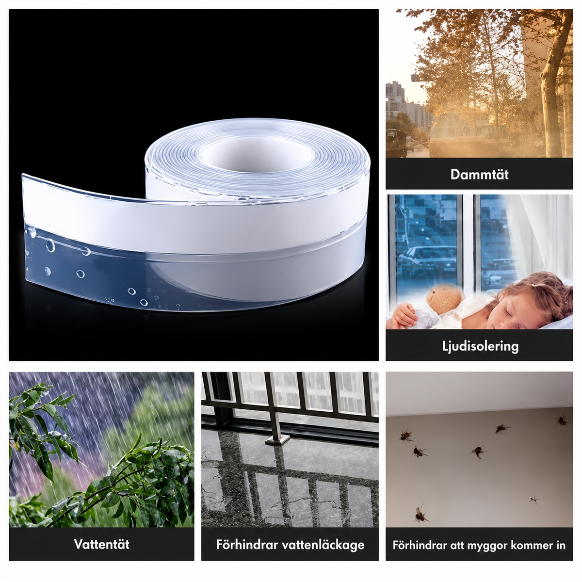 🚪 Hemro™ Tätningslist 5 m – Självhäftande skydd mot drag, damm, insekter och störande ljud 🏠
