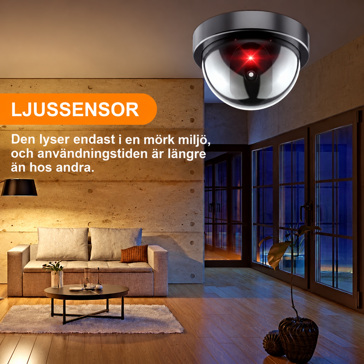 TryggCam™ | Realistisk attrappkamera med blinkande LED
