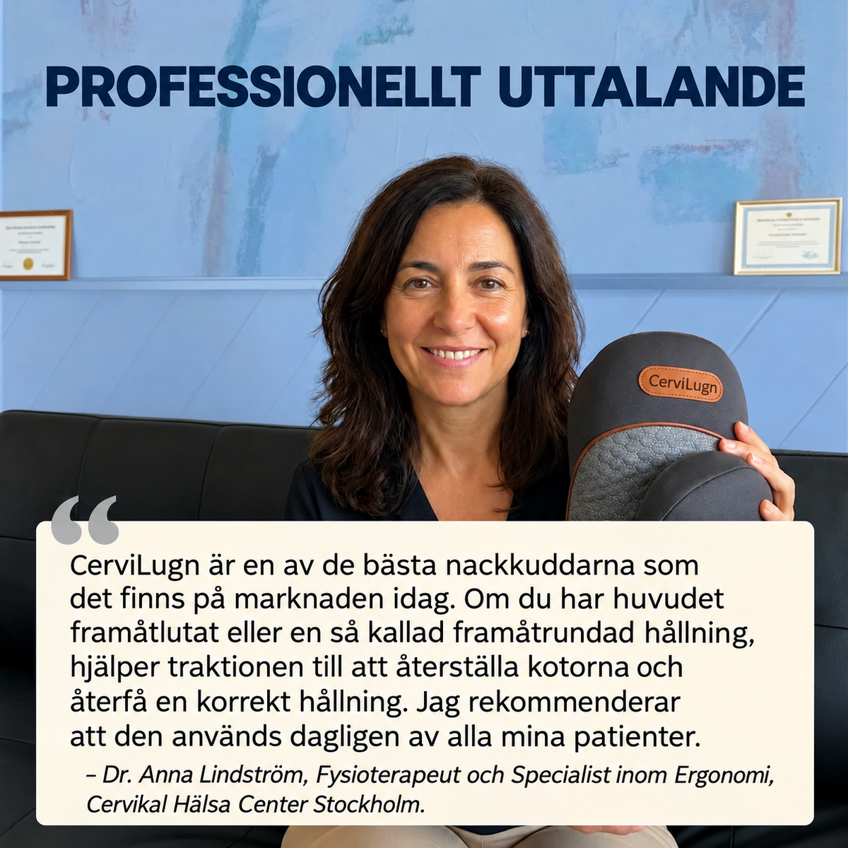 CerviLugn™ | 3-i-1 nackkudde med värme, vibration och skonsam nackstretch