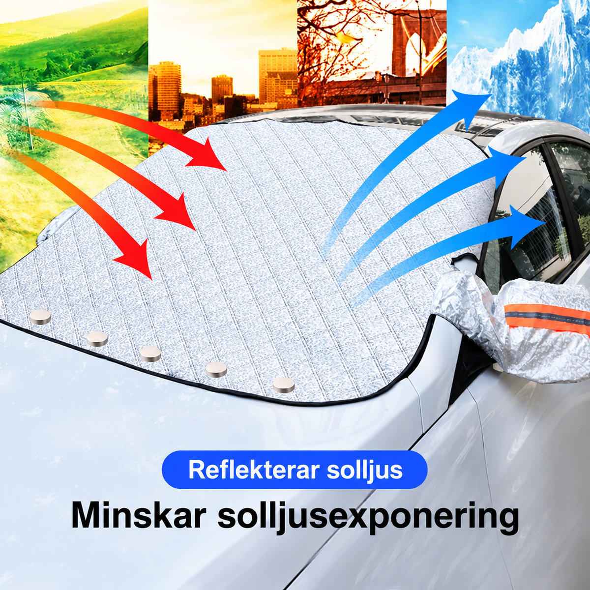 ❄️ FrostGuard™ – Magnetiskt vindruteskydd mot snö, is och frost | Vattentätt skydd för bilen året runt 🚗