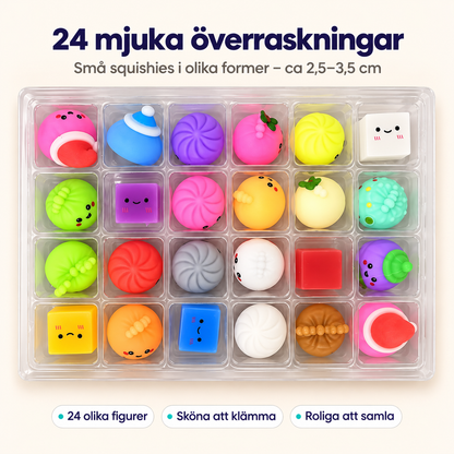 SquishyJul™ | Adventskalender med 24 söta squishy-leksaker