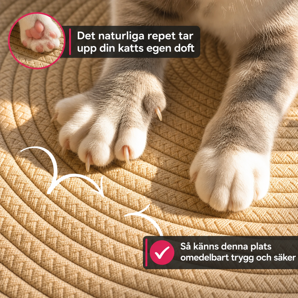 InstinktMys™ | Handvävd kattbädd för vila, klös & trygghet