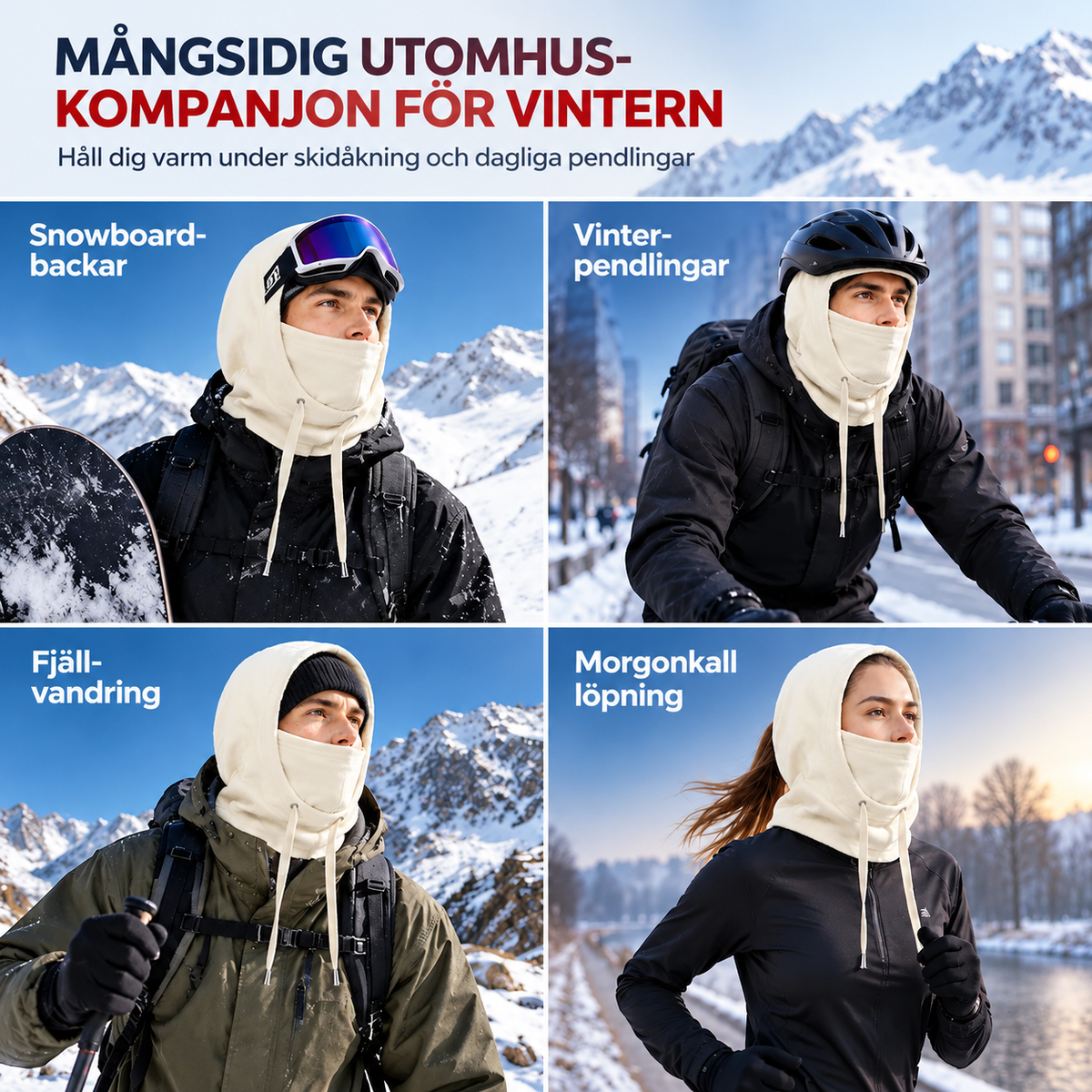 ❄️ Värma™ 3-i-1 Vinterbalaklava 🧣 – vindtät, värmande & justerbar! Perfekt för skidåkning, cykling och alla kalla utomhusaktiviteter ✨