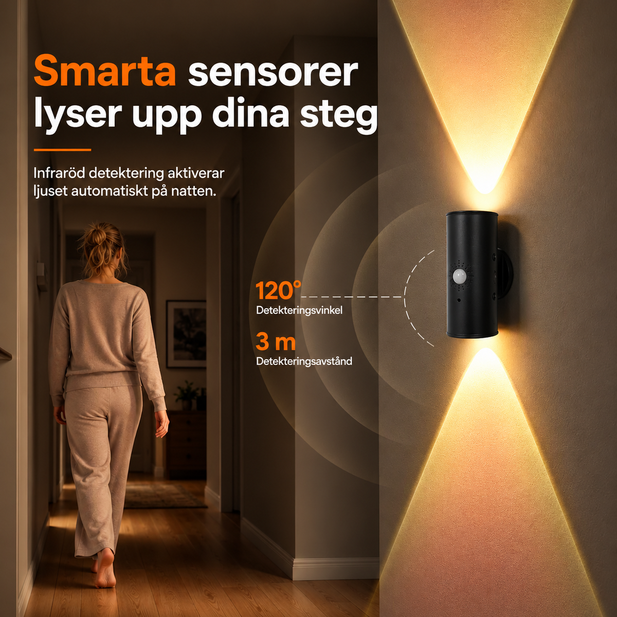 💡 RörelseLjus™ – Uppladdningsbar LED-nattlampa med rörelsesensor, RGB-färgväxling, fjärrkontroll och magnetisk montering ✨