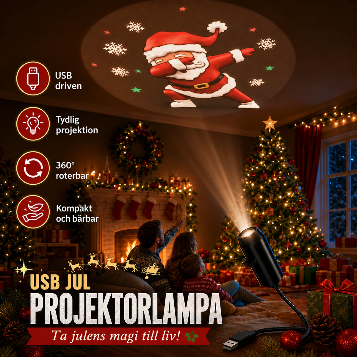 Julsken™ | Julprojektor för magisk julstämning