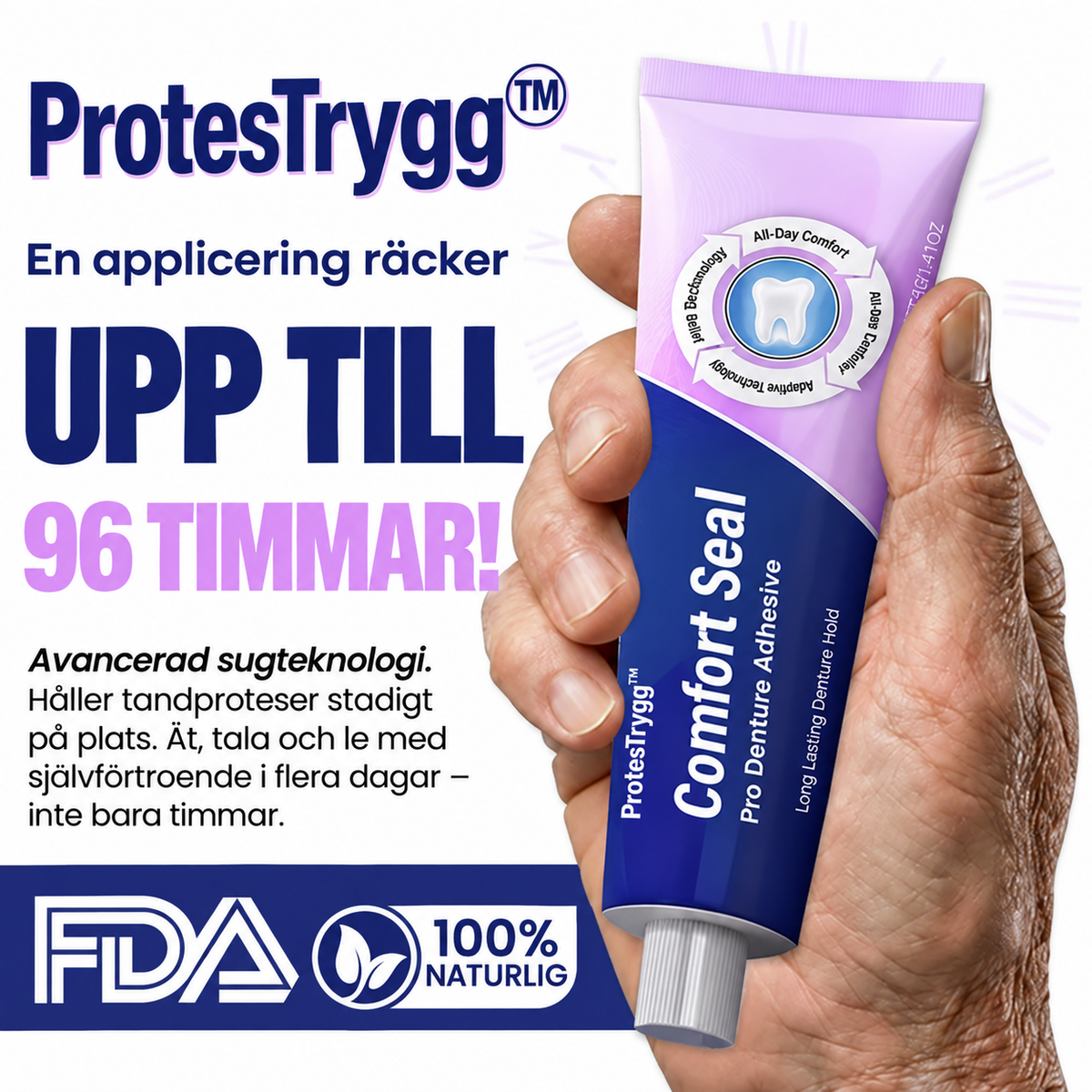 ProtesTrygg™ | Värmeaktiverat fäste för tandproteser