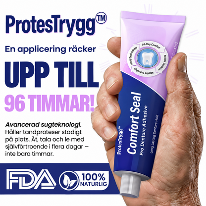 ProtesTrygg™ | Värmeaktiverat fäste för tandproteser