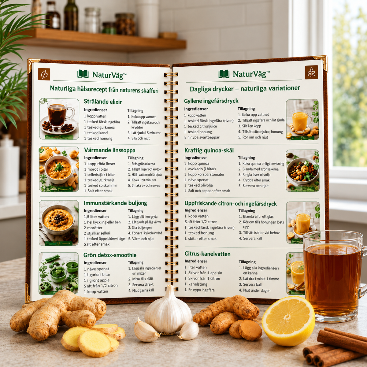 NaturVäg™ | Handbok med naturliga huskurer för vardagligt välbefinnande