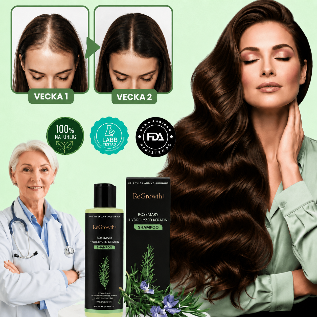 ReGrowth™ | Uppnå tjockare, fylligare hår på bara 2 veckor!