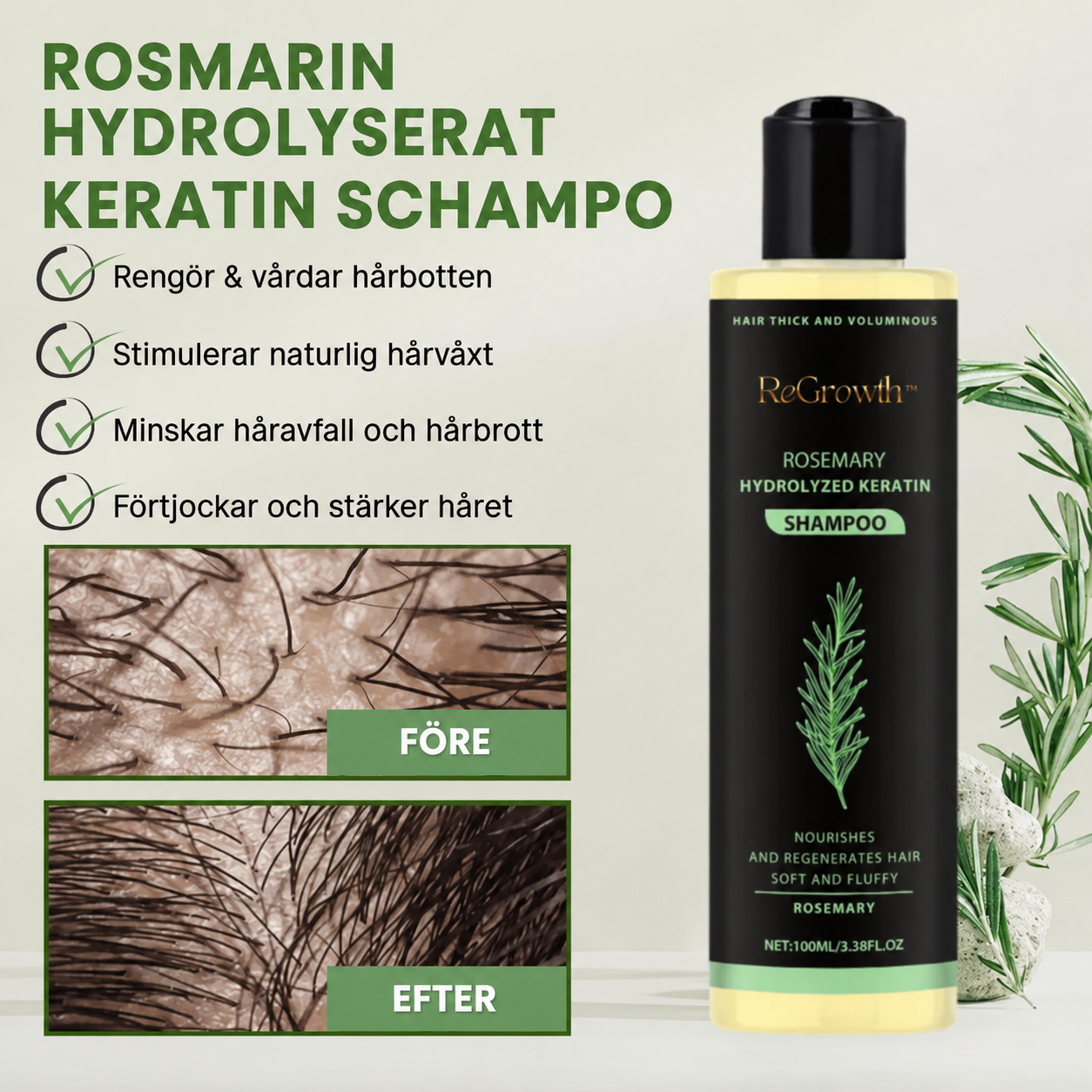 ReGrowth™ | Uppnå tjockare, fylligare hår på bara 2 veckor!