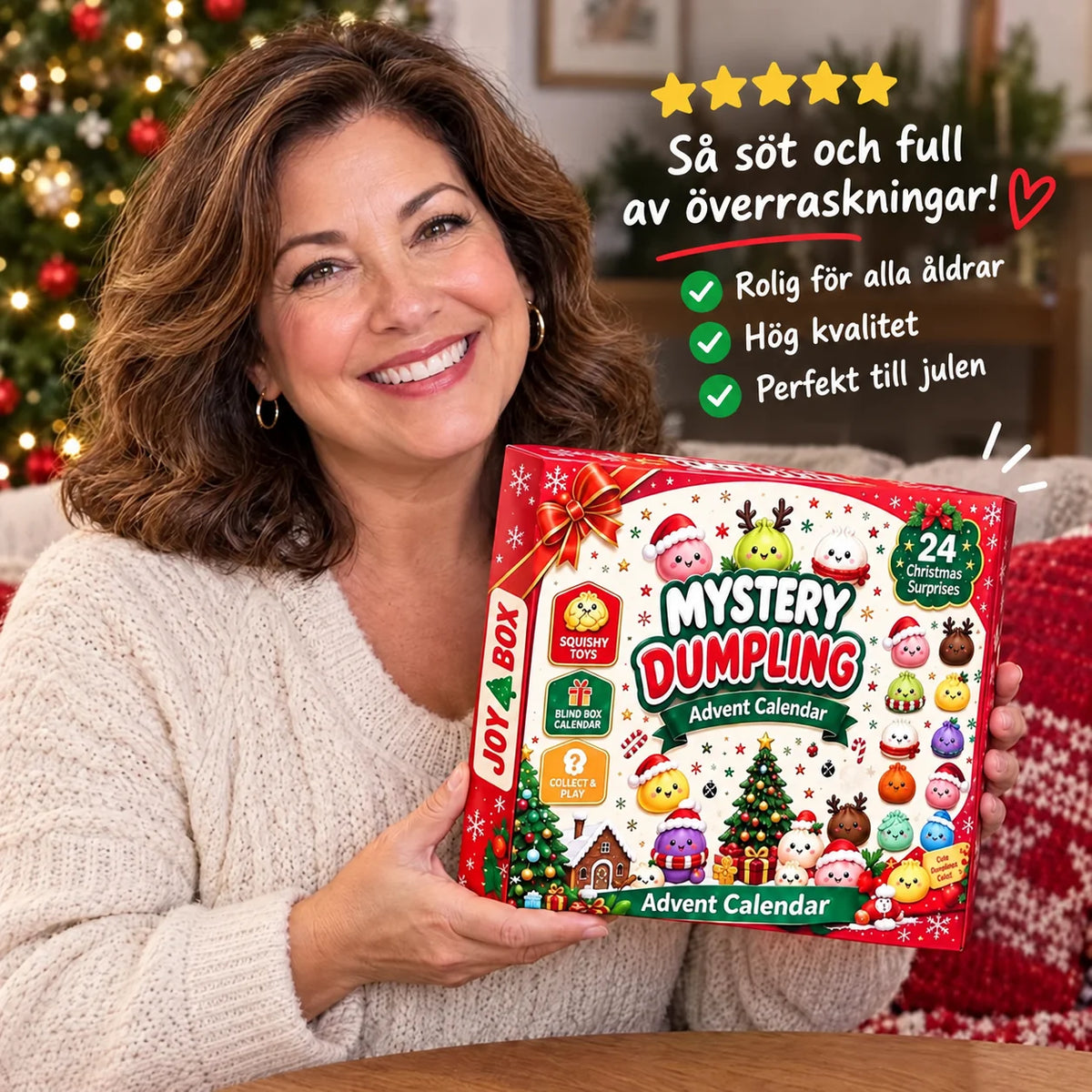 SquishyJul™ | Adventskalender med 24 söta squishy-leksaker