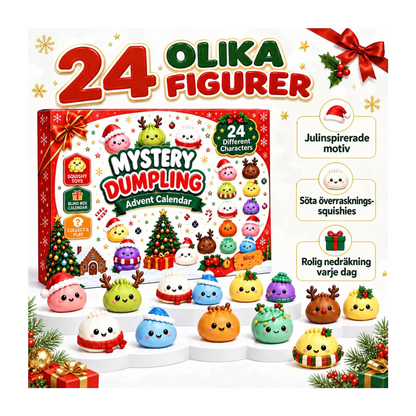 SquishyJul™ | Adventskalender med 24 söta squishy-leksaker