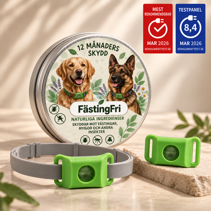 FästingFri™ | Naturligt skydd mot fästingar och loppor – Inklusive halsband + 2 st