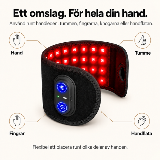 Lindra™ | Rödljusomslag för stela och trötta händer