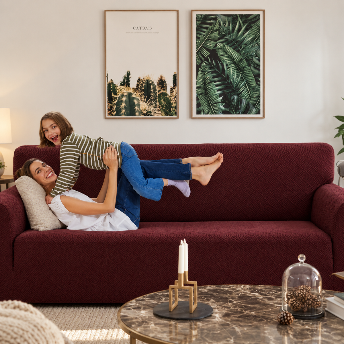 SoffLugn™ – Det Reptåliga, Superelastiska Jacquardöverdraget som Skyddar Soffan mot Hår, Fläckar & Rivmärken