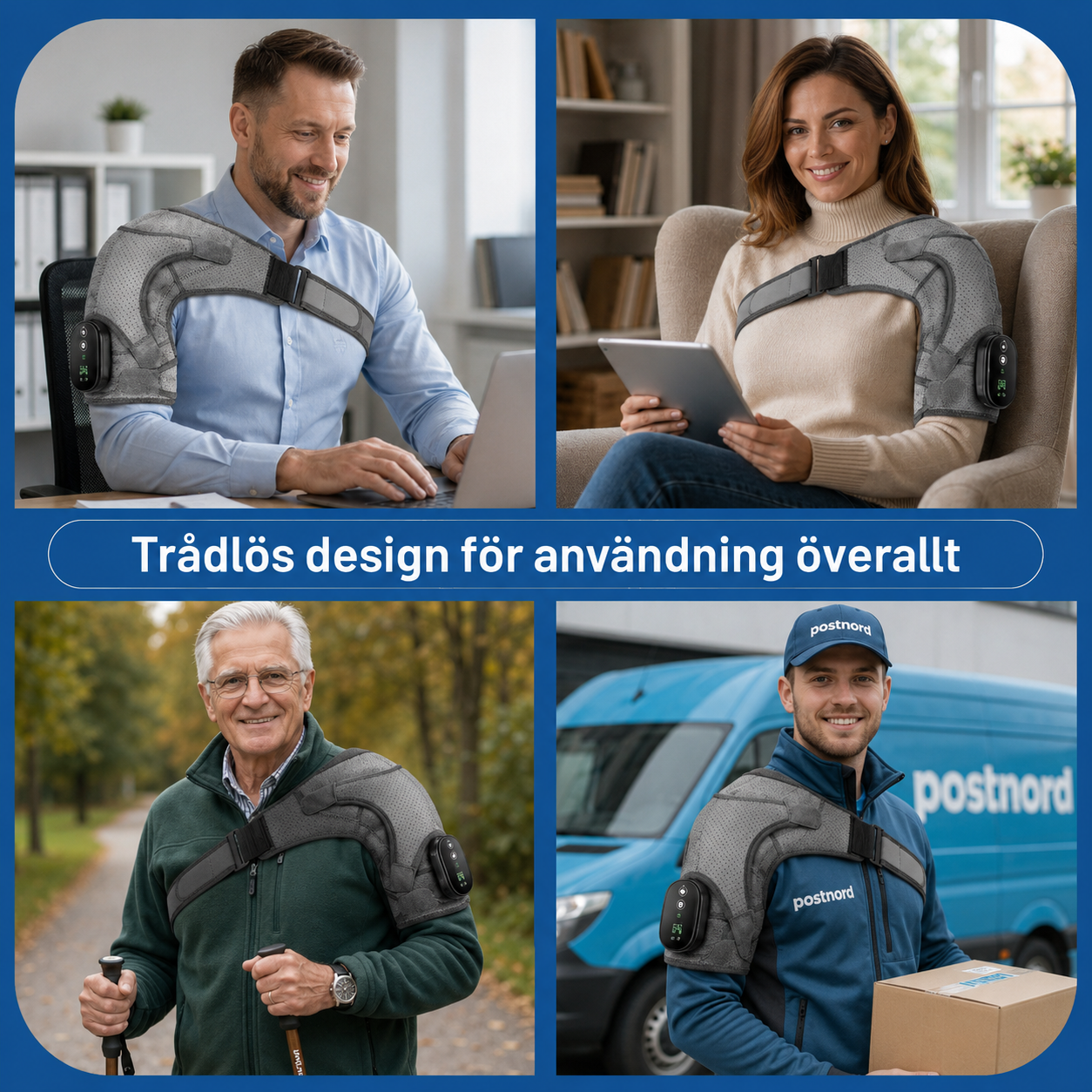 ThermaRelief™ Axelmassage – lindring och värme med ett enda knapptryck