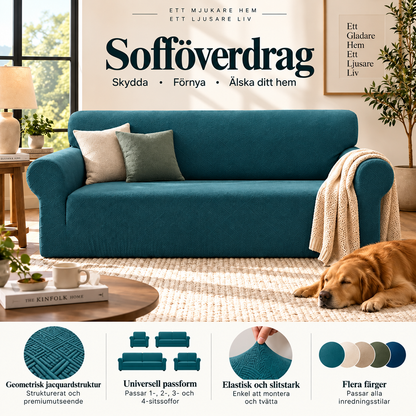 SoffLugn™ – Det Reptåliga, Superelastiska Jacquardöverdraget som Skyddar Soffan mot Hår, Fläckar & Rivmärken