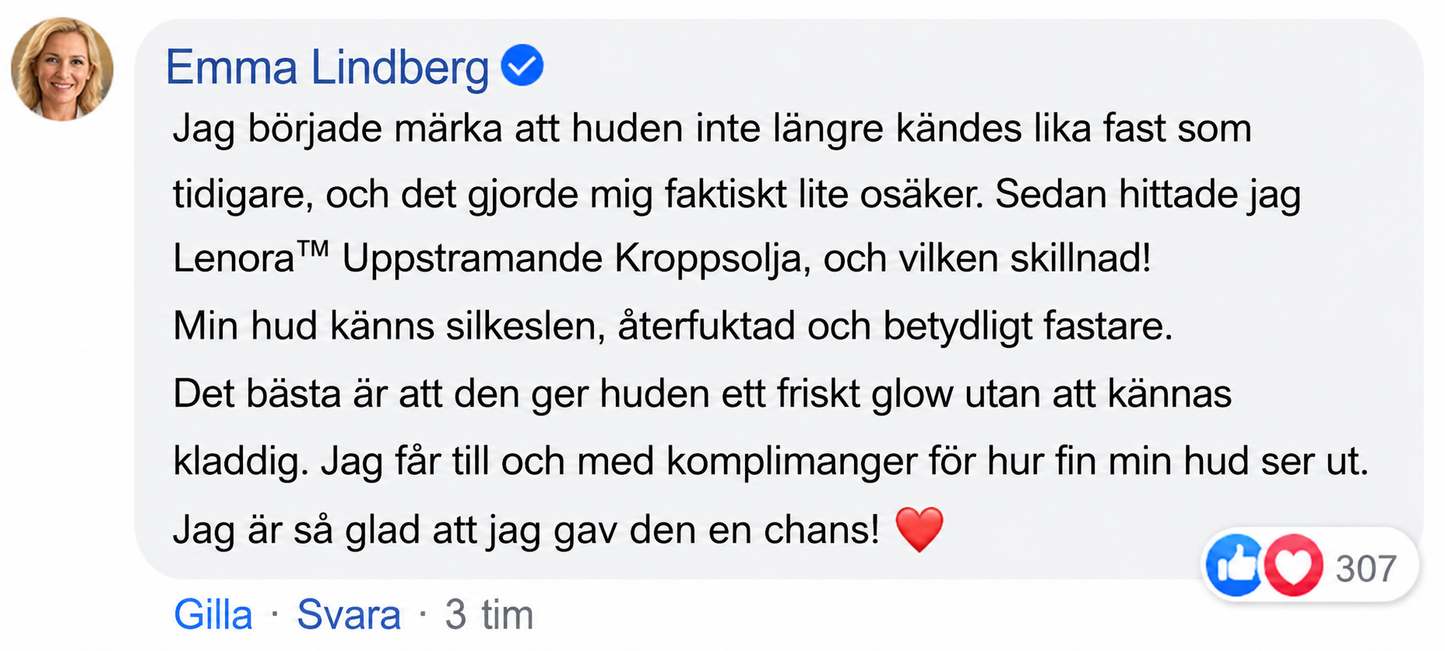 Lenora™ Uppstramande Kroppsolja | Fastare, återfuktad hud på 14 dagar