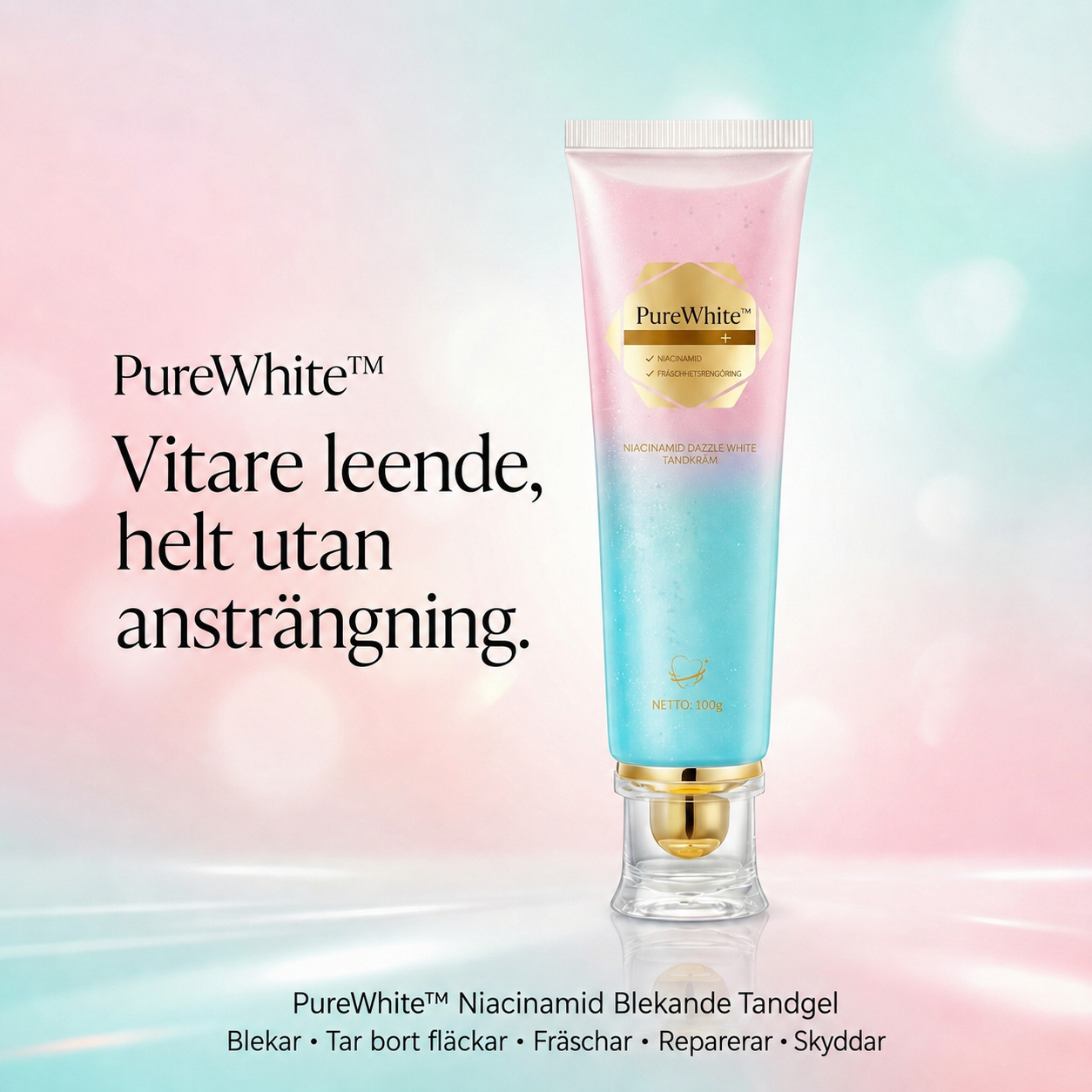 PureWhite™ | Blekande tandkräm med niacinamid – omedelbar effekt