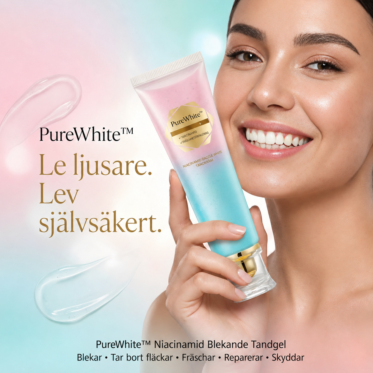 PureWhite™ | Blekande tandkräm med niacinamid – omedelbar effekt