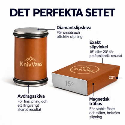 KnivVass™ | Magnetisk knivslip med 15° & 20° slipvinkel