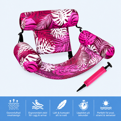 Aquavila Uppblåsbar Poolstol | Mesh-komfort & Stabil Flytdesign