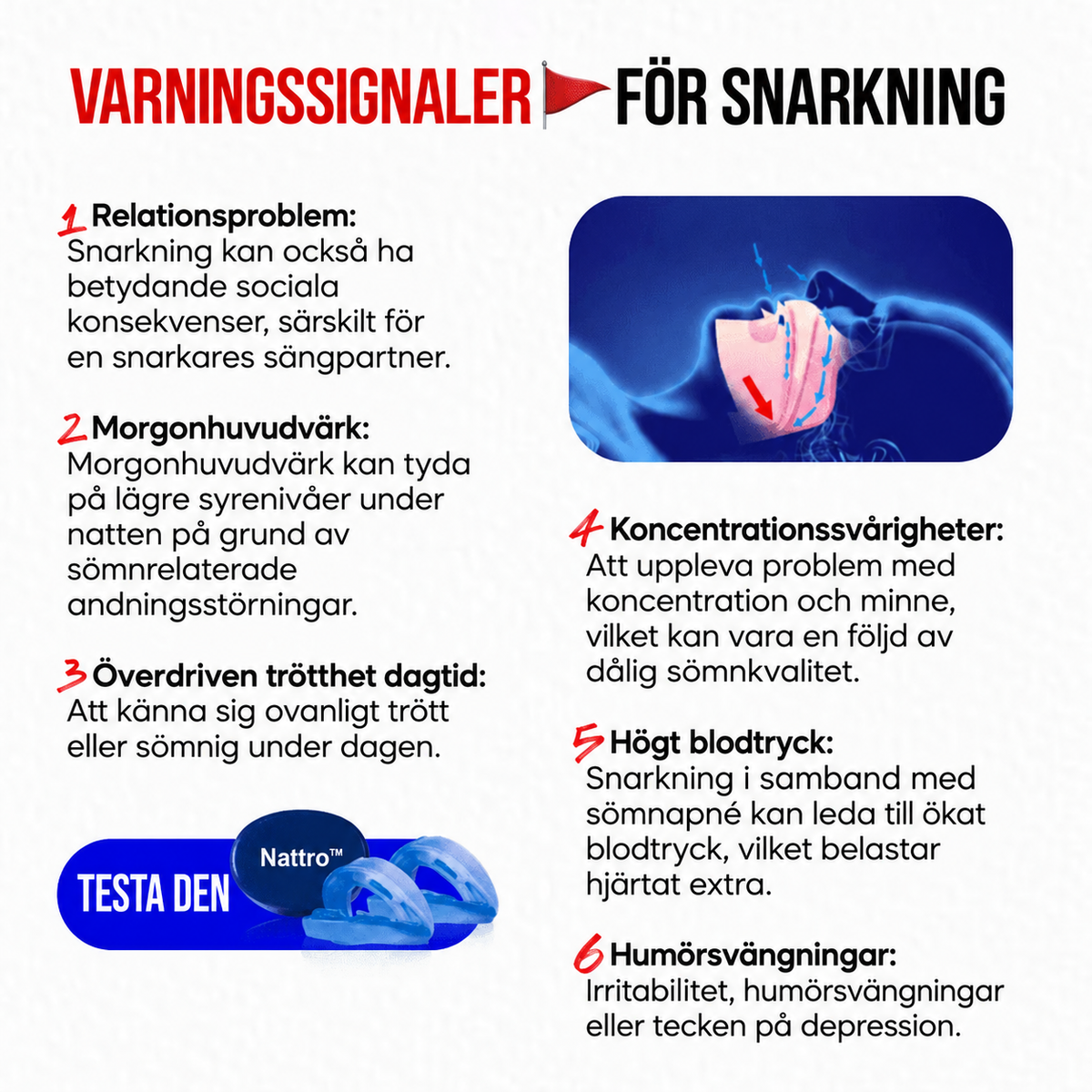 Nattro™ | Anti-snarkskena för mindre snarkning och lugnare nätter