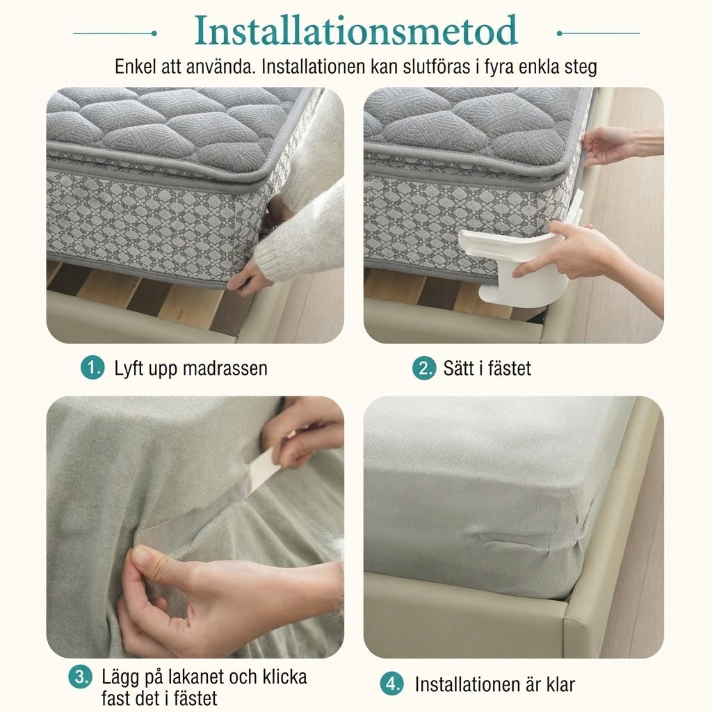 LakanGrip™ | Lakanhållare för hörn (4-pack)