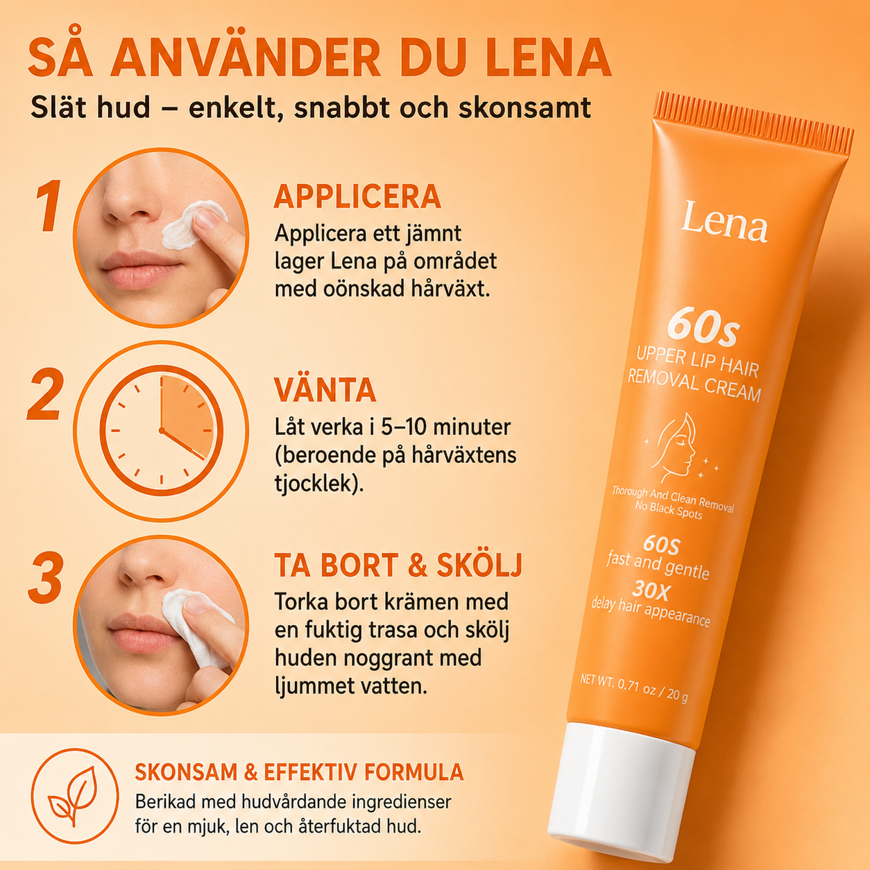 Lena™ | Ta bort ansiktshår med långvarig effekt på bara 15 minuter!