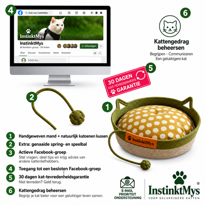 InstinktMys™ | Handvävd kattbädd för vila, klös & trygghet