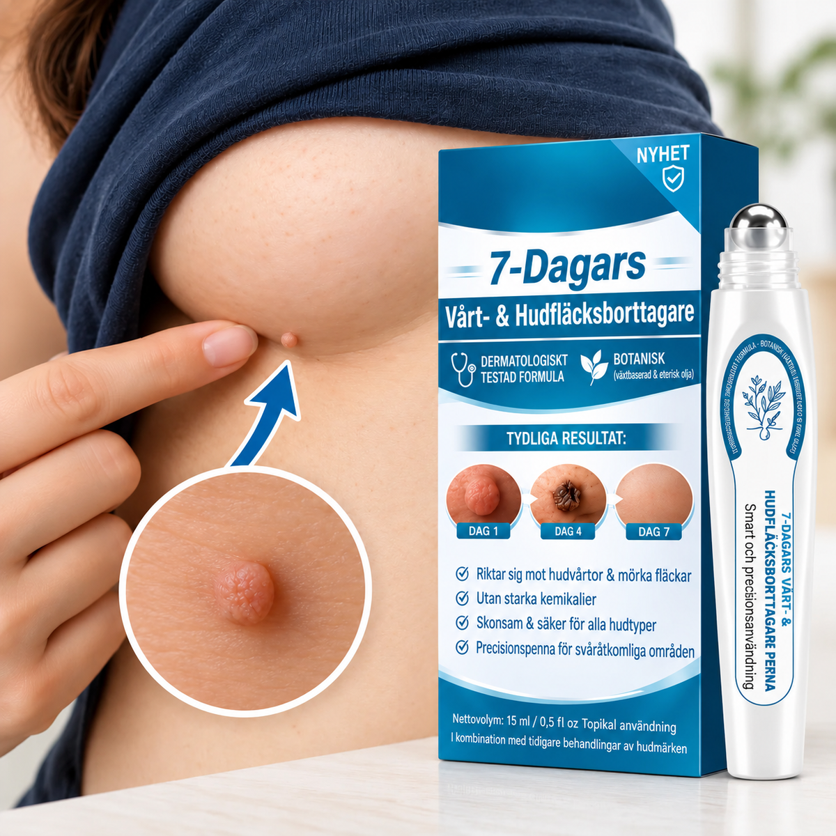 HudRen™ | Effektivt serum mot vårtor och hudförändringar