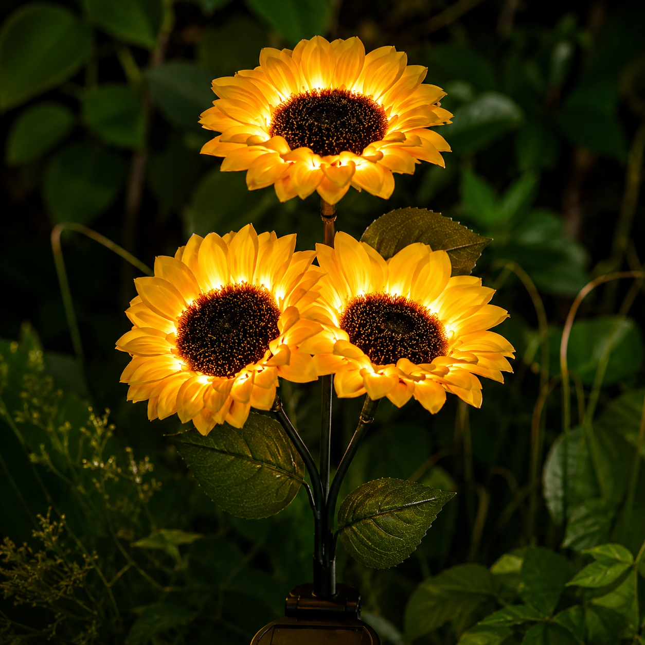 SunBloom™ | Solcellsdriven solroslampa med 3 solrosor 🌞🌻