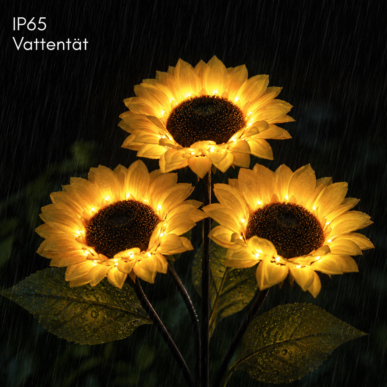 SunBloom™ | Solcellsdriven solroslampa med 3 solrosor 🌞🌻