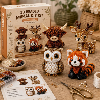 🐮 PearlyPets™ – Skapa Söta 3D-Djur av Pärlor