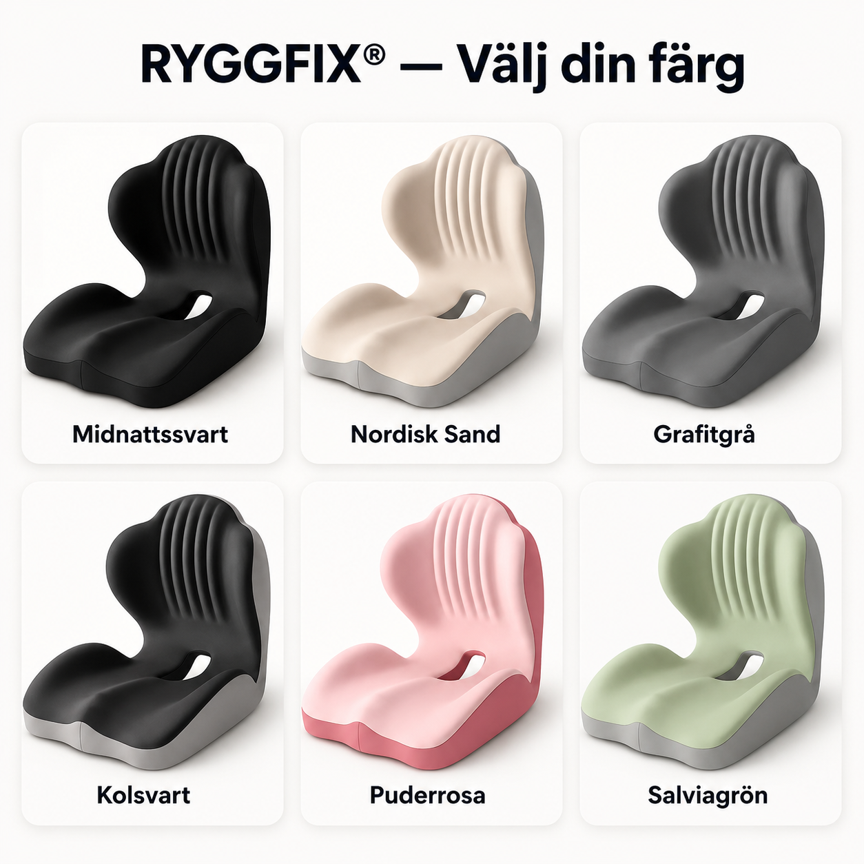 RyggFix® | Ergonomisk L-kudde mot ryggsmärta
